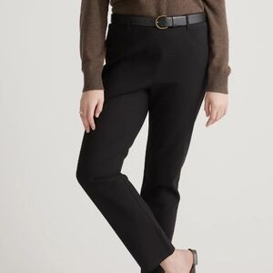 Quince Ultra-Stretch Ponte Straight Leg 4-Pocket Pants, Size M in Black